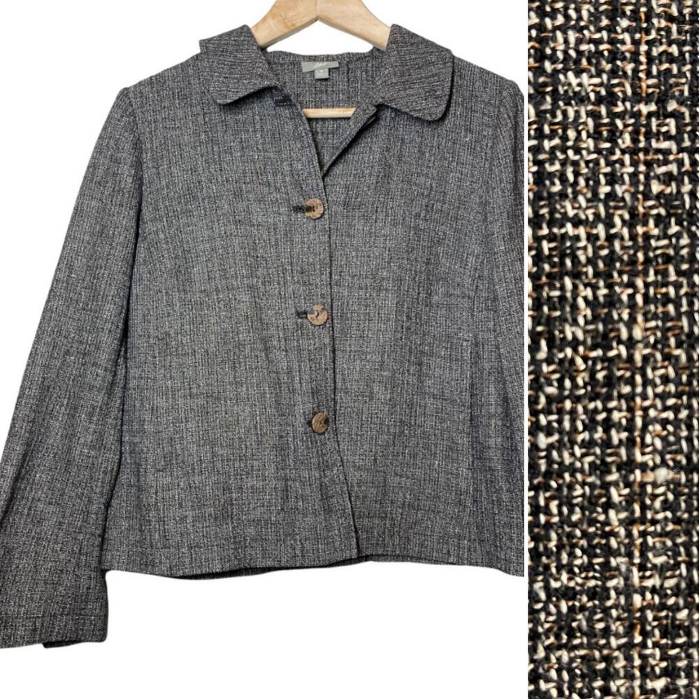 J Jill Linen Blend Blazer Jacket Size Small Office Professional Career